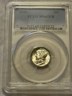 1940 Mercury Dime PCGS MS65 FB Full Bands Gem Brilliant Luster Philadelphia - Image 1 of 4