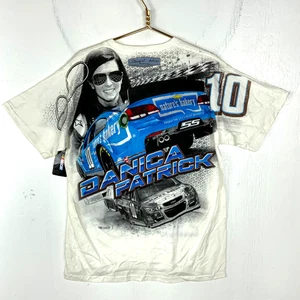 Danica Patrick Nascar T-shirt Large White All Over Print Stewart Haas New - Picture 1 of 6