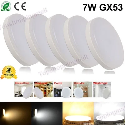 GX53 Lamp 7W Downlight SMD 5730 LED Light Warm Cool White Cabinet Spot Bulb - Image 1 of 4