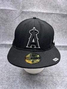Anaheim Angels New Era Hat Cap Fitted 8 Adult Black 100% Wool 59Fifty MLB - Picture 1 of 13