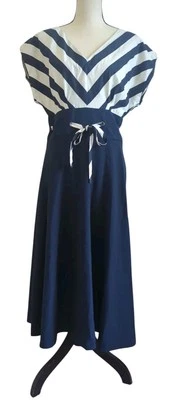 Vintage Bettie Page Pinup Dress Nautical Sailor Size XL 50s 60s Retro  - Image 1 of 4