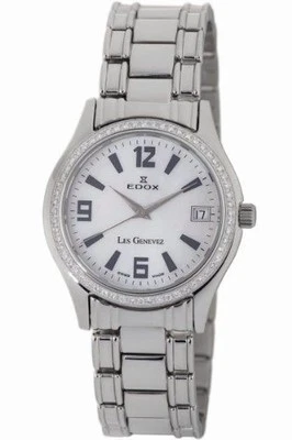 Reloj para mujer Edox 70072 317TD A Les Genevez acero inoxidable diamante fecha Foto 1 de 4