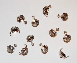 VINTAGE SILBER PERLENKAPPE PERLENKAPPE DOPPEL ANHÄNGER KAUTION BAUMELN SCHMUCKFUND - Bild 1 von 2