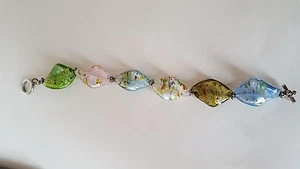 Venezianisches Murano Glas Silberfarben Armband. - Bild 1 von 5