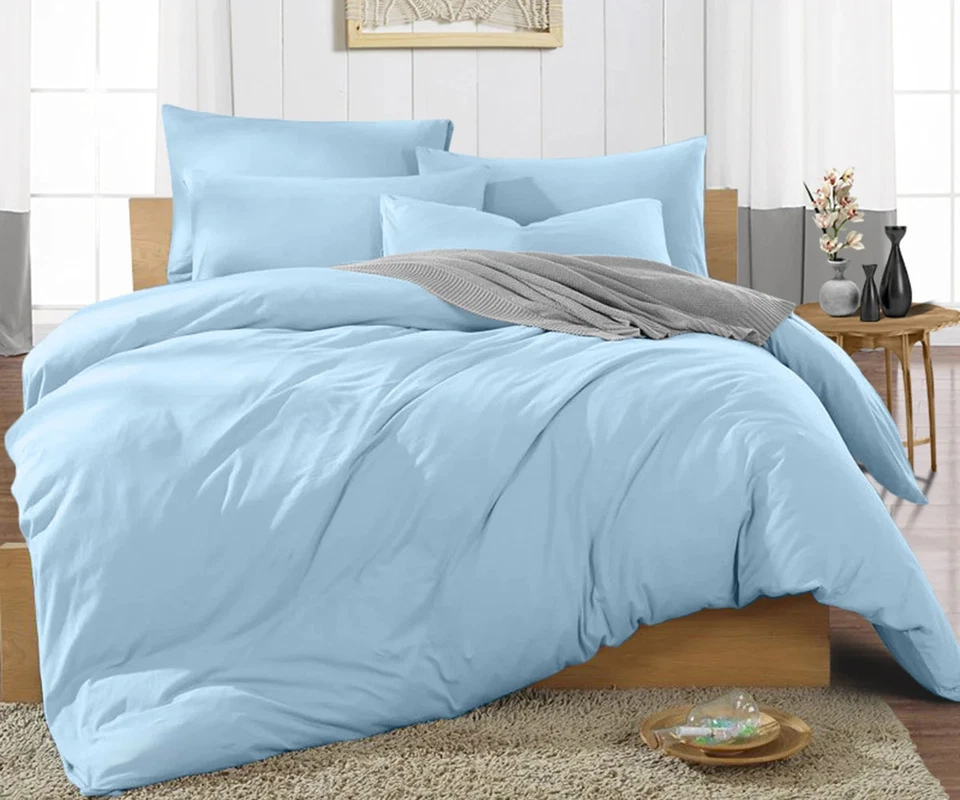 1200 TC Soft Egyptian Cotton 3-Piece 'Duvet Sets' All Solid Colors & Sizes - Image 1 of 3