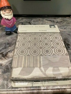 CANDICE OLSON KRAVET COLLECTION UPHOLSTERY DRAPERY BEDSPREAD SAMPLE BOOK CHROME - Image 1 of 4