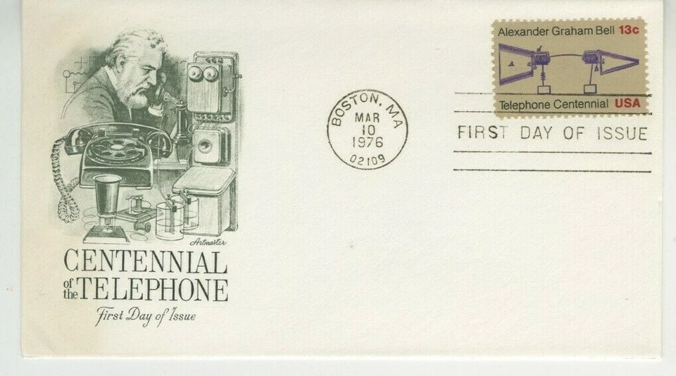 Alexander Graham Bell FDC 1976 Artmaster Cachet Cover Scott #1683 13c Stamp S28 - Image 1 of 1