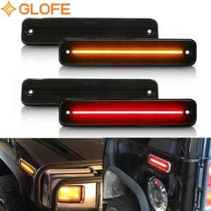 Smoked Amber Red LED Side Marker Light Front Rear Set For 2003-2009 HUMMER H2 - Picture 1 of 7