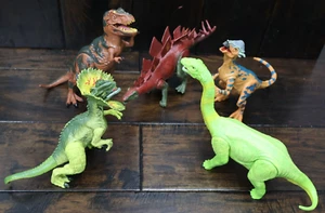 Kid Galaxy Dinosaurs On The Loose Set of 5 Fully Posable W/ Lights & Sounds Used - Picture 1 of 16