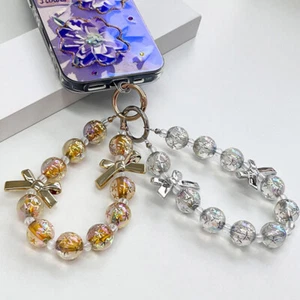 Phone Anti-lost Lanyard Color Plating Bead Phone Chain For IPhone Xiaomi Samsung - Zdjęcie 1 z 15
