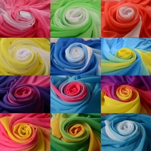 1 Yard Gradual Gradient Chiffon Sheer Shaded Ombre Stage Fabric - Picture 1 of 16