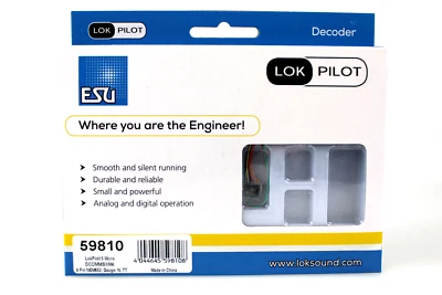 ESU 59810 LokPilot 5 Micro DCC Decoder 8-pin Harness NEM652, N/Z Gauge - Image 1 of 3