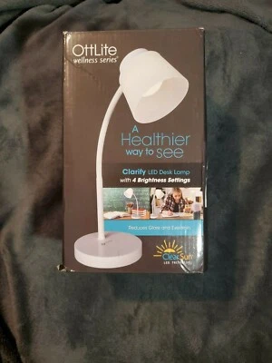 ottlite white led desk lamp study lamp 4 settings adjustable touch lamp new - Image 1 of 4