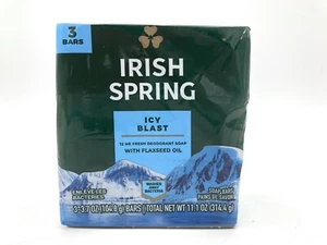 Irish Spring Icy Blast Bar Soap, 3.7 Ounce, 3 Bars NEW Sealed - Picture 1 of 10