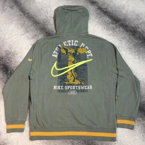 Nike Athletic Dept Hoodie Green Yellow Size Medium - Picture 1 of 8