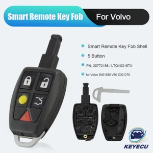 for Volvo S40 S80 V50 C30 C70 Replacement Remote Key Shell 5 Buttons LTQV0315TX - Picture 1 of 4