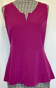 Trouve Women Peplum Hem Blouse Size M Nordstroms Raspberry Sleeveless Top - Picture 1 of 6