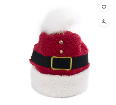 Gorro polar Sherpa con hebilla roja de Papá Noel Holiday Time Christmas Foto 1 de 4