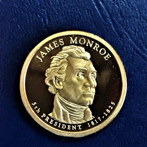2008 S Cameo Proof James Monroe Presidential Dollar from US Mint Proof Set Cover