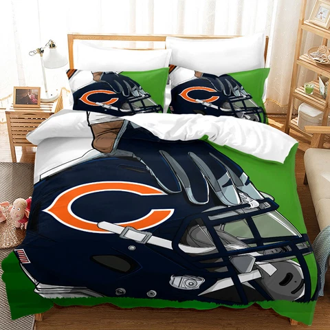 Chicago Bears Bedding Set Duvet Cover Quilt Cover 2 Pillowcases US size Gift Cover