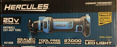 Hercules 20V Cordless Drywall Cut-Out Tool - Tool Only - HC109B damage box (A12) - Image 1 of 3