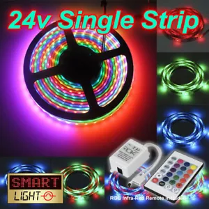 24V RGB LED 1M-20M Strip Light Tape XMAS Cabinet Kitchen Ceiling WATERPROOF 5050 - Imagen 1 de 35
