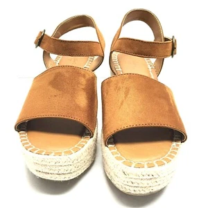 Universal Thread Womens Morgan Two Piece Espadrille Wedge Cognac Size 8 Us - Picture 1 of 6