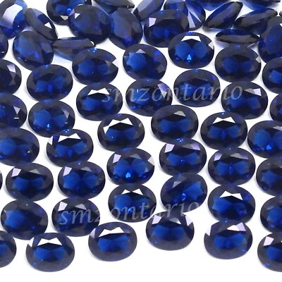 Natural Ceylon Blue Sapphire Certified 5x3 MM Oval Cut AAA+ Gemstone 500 Pcs Lot - Image 1 of 4
