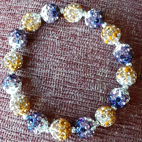 Minnesota Vikings *Bling*Bling*Crystal-Rhinestone-Purple/Gold/White-Bracelet Cover