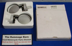 KAWELL 55-AT651 UNIVERSAL ROUND BAR END MOTORCYCLE MIRROR SET --- new - Picture 1 of 3