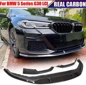 Divisores de labios de parachoques delantero de fibra de carbono aptos para BMW G30 M550i LCI M Sport 2021UP - Imagen 1 de 15