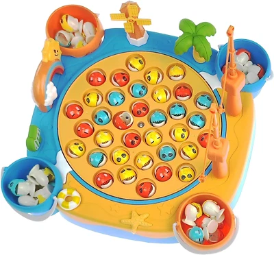 Giochi Montessori Bambini, Pesca Pesciolini Giocattoli Bambino, 35 Pesci Gioco P - Immagine 1 di 4