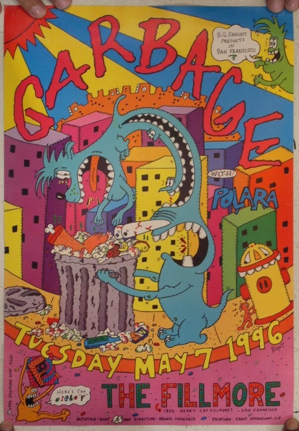 Garbage Poster Fillmore San Francisco May 7 1996 - Image 1 of 1