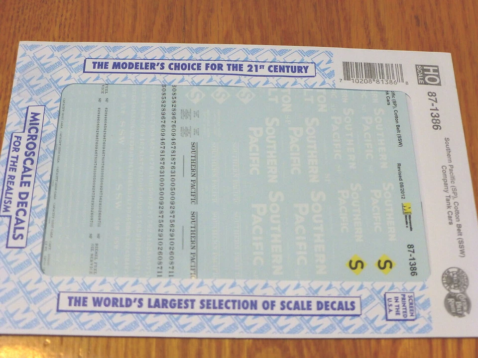 Microscale Decal HO #87-1386 Southern Pacific (SP), Cotton Belt (SSW)- Company T - Image 1 of 1