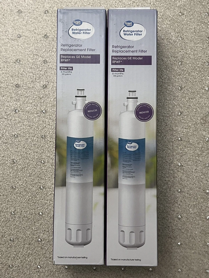 2x GE Refrigerator Water Filter (GV Brand) 6 Month 300gal Model RPWF Replacement - Image 1 of 1