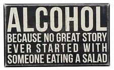 Primitives by Kathy Wood Box Sign, 10-Inch by 6-Inch, Alcohol Alcohol Sign