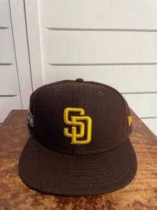New Era 59Fifty San Diego Padres Classic Brown/Gold Fitted Hat Size 7 3/8 - Picture 1 of 5