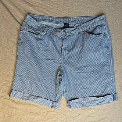 Pantalones Cortos Vintage Cintura Alta Denim Engineer Railroad Rayas Puños Talla 18 Foto 1 de 4