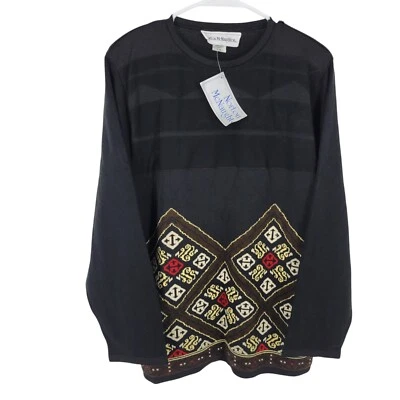 Suéter De Colección Deadstock M Tribal Geométrico Tejido Cottagecore Dark Academia Retro Foto 1 de 4