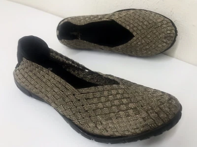 Zapatos de mujer planos Corkys acera bronce tejido talla 7 usados en excelente estado Foto 1 de 4