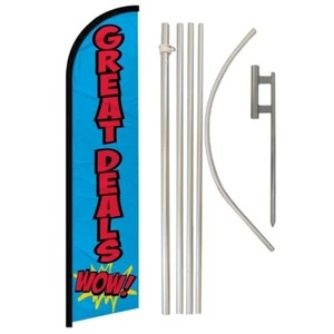 Great Deals Wow Windless Banner Swooper Advertising Flag Pole Kit Big Sale - Picture 1 of 8
