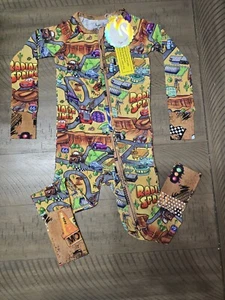 NWT Sugar Swan Bamboo RADIATOR SPRINGS New Print CARS Lightning McQueen 2T Zippy - Picture 1 of 3