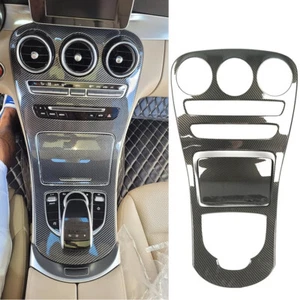 For Benz C Class W205 GLC X253 Carbon Look Center Console Gear Shift Panel Trims - Picture 1 of 12