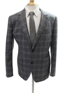 Bonobos Mens Plaid Slim Fit Two Button Blazer Jacket Gray Wool Size 42 Short - Picture 1 of 8