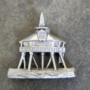 Broche Prendedor Thomas Point Móvil Middle Bay AL Firmado REN Tono Plata - Imagen 1 de 5