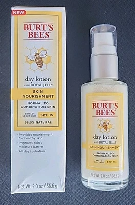 Loción del día de Burt's Bees con nutrición para la piel de jalea real FPS 15 2 oz nueva sellada Foto 1 de 4