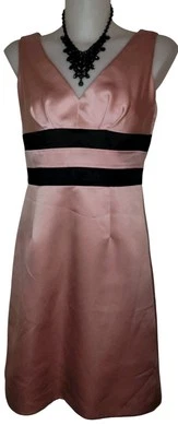 Y2k 90s Women's Pink Satin Babydoll Coquette Fairy Whimsigoth Formal Dress Sz 6 - Image 1 of 4