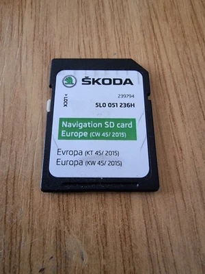 Genuine Skoda EUROPA 2015 Satellite Navigation SAT NAV SD Card 5L0 051 236H - Image 1 of 2