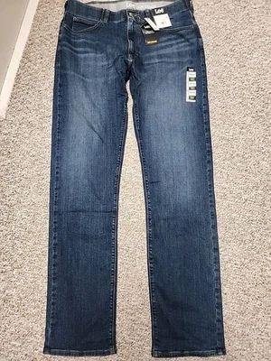 Lee Active Stretch Slim Straight Jeans Men's 36x34 Blue Motion Flex Waist NWT  - Image 1 of 4
