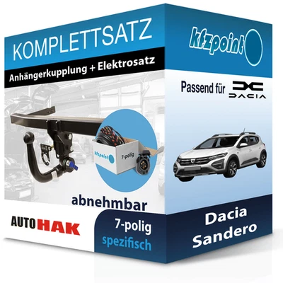 AUTO HAK Anhängekupplung abnehmbar und E-Satz 7polig für Dacia Sandero 21- - Bild 1 von 3